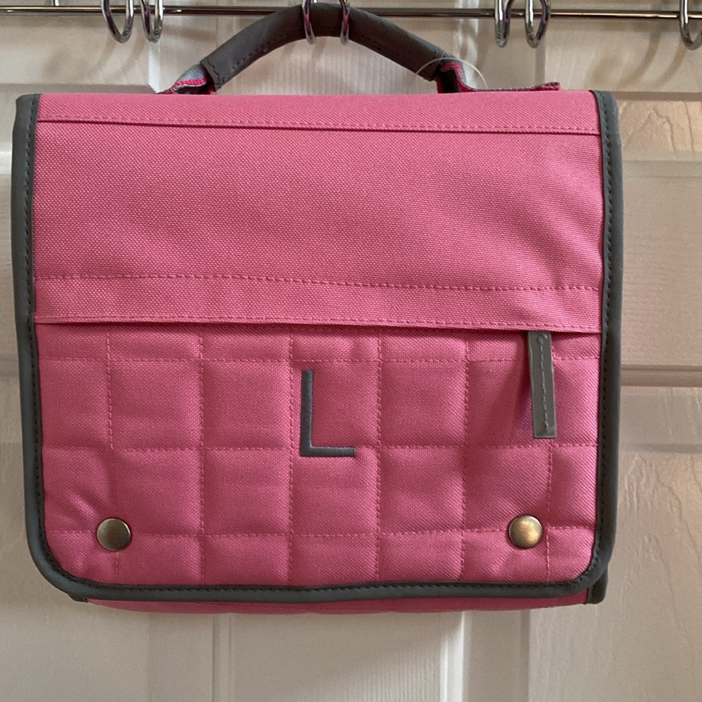 Pottery Barn Teen Monogrammed ‘L’ Quilted Hanging Travel Bag